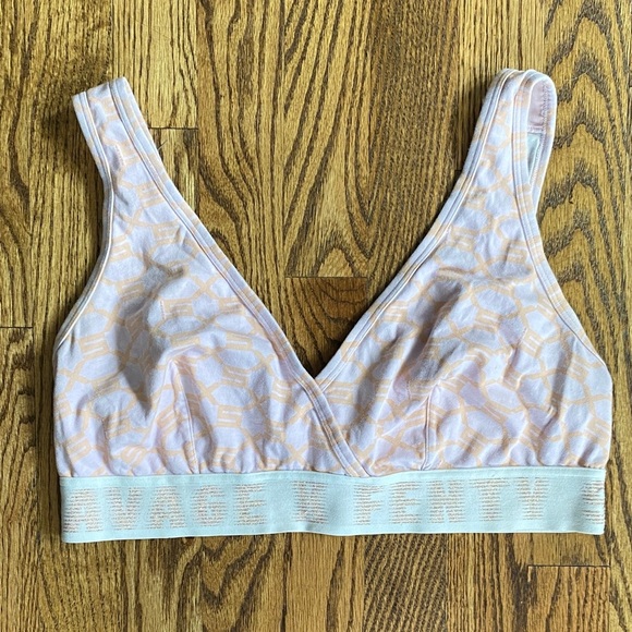 Pink and orange pattern Savage X Fenty triangle bralette, size 1X Excellent cond - Picture 1 of 16